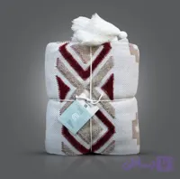 شال مبل طرح پانچ وزن سنگین رنگ زرشکی کرم