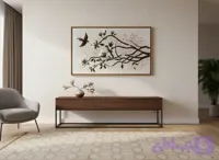 تابلو دکوراتیو برجسته باغ بهشت سایز 120*70 کار شده با رنگ اکریلیک و تکسچر