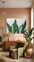 تابلو دکوراتیو برجسته برگ سبز سایز120*80 حس ناب حضور در طبیعت سبز کار شده با تکسچر و رنگ اکریلیک{کد 2}