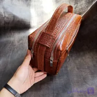 کیف دستی شوزبگ مردانه چرم گاوی لیزارمشکی دوحالته سایز بزرگ mandi