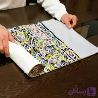 رانر مخمل، مستطیل، آسترکشی و قیطان دوزی، کد: R135-06