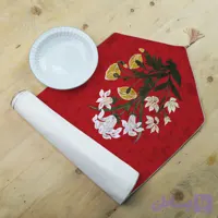رانر مخمل، لب مثلثی، آسترکشی و قیطان دوزی، کد: R170-09