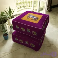 نشیمن مکعب، مخمل، بالشتک داخلی الیاف ویسکوز، کد: CU50-27، ( قیمت برای 1 عدد )