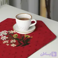 رومیزی عسلی، 6 گوشه، مخمل ضخیم، کد TA40-09