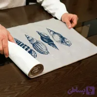 رانر مخمل، مستطیل، آسترکشی و قیطان دوزی، کد: R135-68