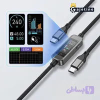 کابل شارژ سریع type-c-c کی اف سنیور مدل KF SENIOR S30-C.C توان 240 وات مجهز به نمایشگر لمسی
