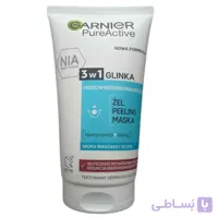 ماسک صورت سه کاره گارنیر مدل Saf & Temiz مناسب پوست مختلط و چرب حجم 150 میل