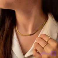 گردنبند زنانه ماری استیل نشکن رنگ ثابت