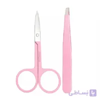ست موچین و قیچی ابرو  مجموعه 2 عددی(صورتی)