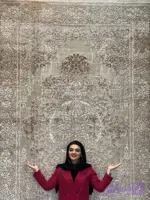 فرش شاهان کرم نسکافه ای کد ۵۱۱۳