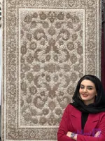 فرش مدرن شاهان کرم نسکافه ای افشان کد ۵۱۲۴