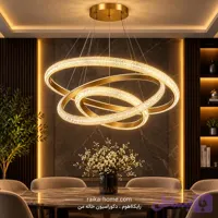 لوستر سه حلقه کریستالی مدل پوست مار MKLITA-118