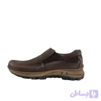 کفش روزمره/طبی مردانه بزرگ پا چرم طبیعی نبوک مدل تانگو قهوه ای (کد 8M5F2)