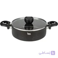 تابه 20 دو دسته درب شیشه با رینگ استیل برند تیارا
