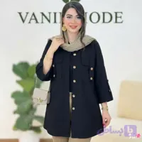 شومیز لینن مشکی مدل رمینا