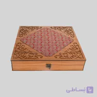 جعبه چوبی کلاسیک با طرح معرق و ترمه