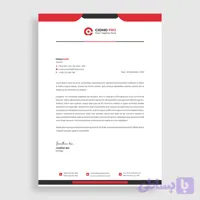 قالب آماده سربرگ IT و خدمات نرم‌افزاری قرمز مشکی (PSD)