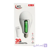 چراغ اضطراری LED AKO مدل AL-13 توان 30 وات با باتری داخلی و شارژ سریع