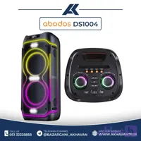 اسپیکر پارتی باکس آبادوس DS1004 | توان 100 وات، دو ووفر 10 اینچی و 2 میکروفون بی‌سیم