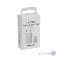 شارژر فست شارژ 15 وات اصلی سامسونگ 2 پین با پورت تایپ سی 15Watt USB C TO C مدل EP-T1510 ساخت ویتنام