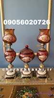 یک جفت چراغ نفتی به همراه شکلات خوری مدل تراش سلطنتی