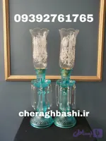 شمعدان کریستالی باکارات رنگ آبی آسمونی