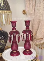 شمعدان کریستالی باکارات رنگ قرمز