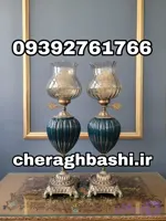 یک جفت چراغ دنسی مدل ایتالیایی ستون چینی