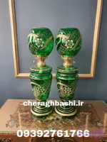 یک جفت چراغ کریمخانی تماما تراش مدل تراش سلطنتی