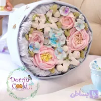 دسته گل خوراکی مارشمالو روسی مدل گل های بهاری