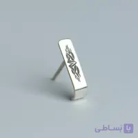 پیرسینگ نقره خم طرحدار