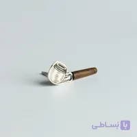 پیرسینگ نقره و چوب پیپ