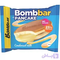 پنکیک پروتئینی بمببار با مغز شیر تغلیظ شده Bombbar Pancake Condensed Milk وزن 40 گرم 3 عددی