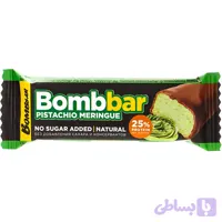 پروتئین بار بمببار با روکش شکلات و مغز پسته ای Bombbar Pistachio Meringue وزن 40 گرم