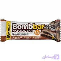 پروتئین بار رژیمی بمببار با طعم بیسکویت دانمارکی Bombbar Natural Bar Danish Biscuit وزن 60 گرم