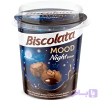 بیسکوییت بیسکولاتا مود لیوانی با مغز کرم شکلات تلخ Biscolata Mood Night Bitter وزن 125 گرم