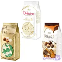 پک میکس شکلات های دلیسیمو وبرو Vobro Delissimo با مغز فندق و بادام،کرم برولی و براونی،کرم بادام بسته 1 کیلویی