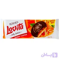 بیسکویت روشن لاویتا با ژله توت فرنگی و روکش شکلاتی Roshen Lovita وزن 135 گرم