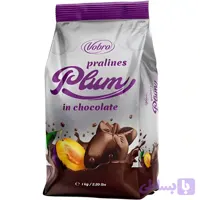 شکلات پرالینز وبرو با کرم شکلاتی و آلو Vobro Pralines Plum In Chocolate بسته 1 کیلویی