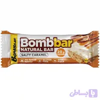 پروتئین بار رژیمی بمببار با طعم کارامل نمکی Bombbar Natural Bar Salty Caramel وزن 60 گرم