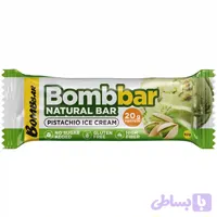 پروتئین بار رژیمی بمببار با طعم بستنی پسته ای Bombbar Natural Bar Pistachio Ice Cream وزن 60 گرم
