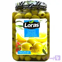 زیتون سبز درشت بدون هسته لوراس Loras Cekirdeksiz Yesil Zeytin وزن 800 گرم