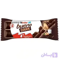 ویفر شکلاتی کیندر بوینو دارک با مغز کرم فندقی Kinder Bueno Dark وزن ۲5 گرم 3 عددی