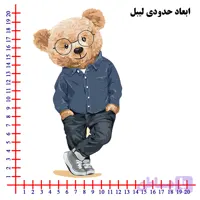 استیکر پارچه و لباس DTF مدل خرس عینکی
