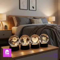 گوی کریستالی چراغدار هفت رنگ