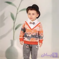 پیراهن پسرانه سلانیک ترک مناسب مهمانی 6 ماه تا 3 سال رنگ سبز سرخابی نارنجی فسفری