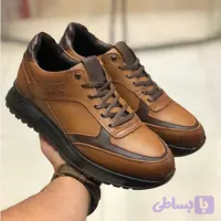 کفش چرم اسپرت مردانه چرم طبیعی رنگ عسلی مدل فیگو