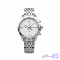 ساعت مچی زنانه سیکو استیل صفحه سفید طرح سه موتور مدل 2583 با تقویم و موتور ژاپن (کد NLY7G)