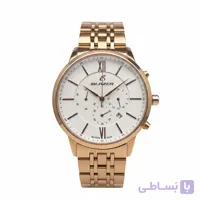 ساعت مچی مردانه بلیزر مدل 8010 رزگلد صفحه سفید کرنوگراف دار با تقویم