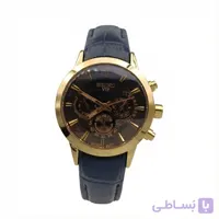 ساعت مچی زنانه سیکو بند چرمی صفحه مشکی طرح سه موتور با تقویم